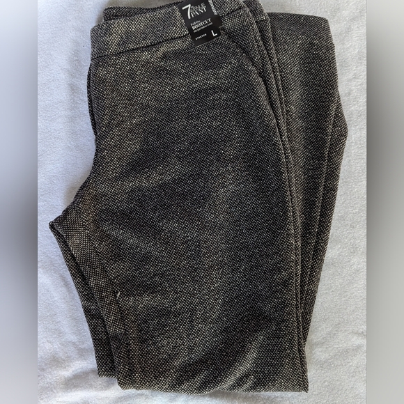 New York & Co 7th Ave Pant Grey Tweed Pattern Bootcut Size L Pull On NWT - Picture 2 of 10